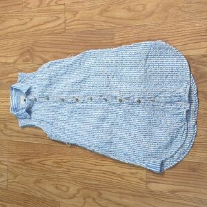 Court & Rowe striped shirt dress blue white eyelet embroidery size 10 lined